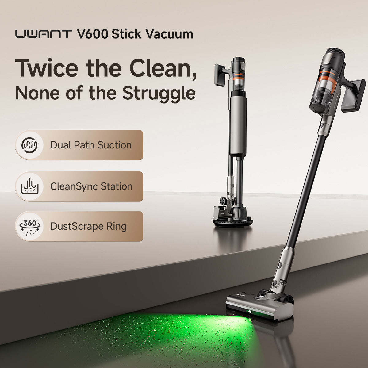 UWANT V600 Self-Emptying Stick Vacuum – UWANT