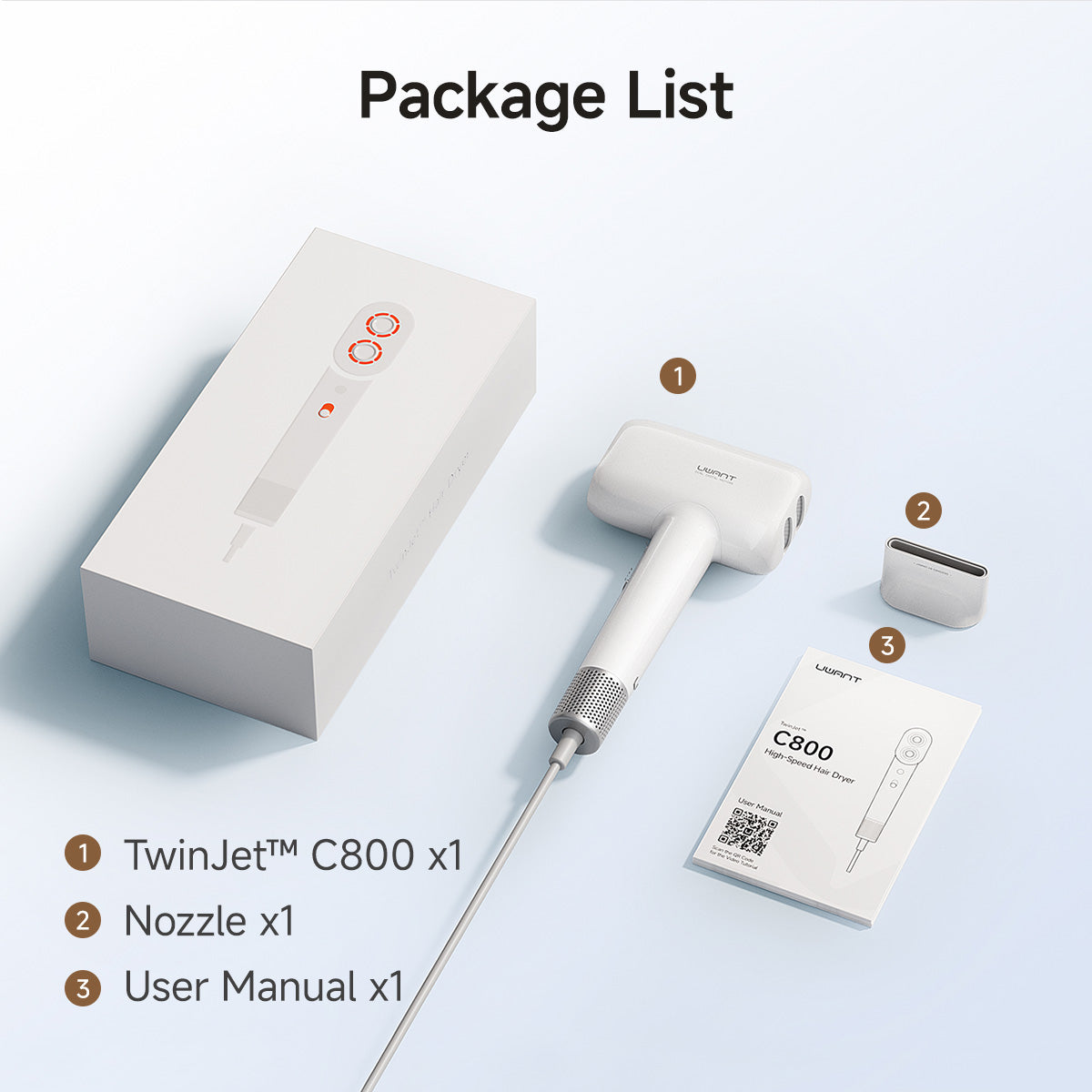 UWANT C800 Hair Dryer High-Speed with Dual-Engine Power Intelligent Hair Care